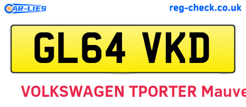 GL64VKD are the vehicle registration plates.