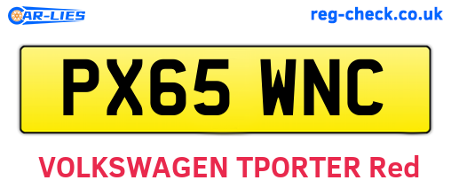 PX65WNC are the vehicle registration plates.