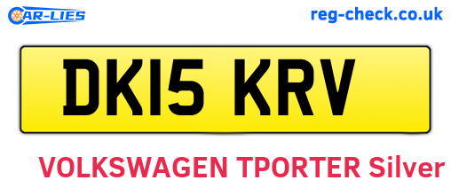 DK15KRV are the vehicle registration plates.