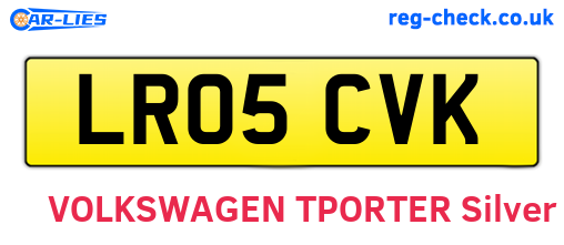 LR05CVK are the vehicle registration plates.