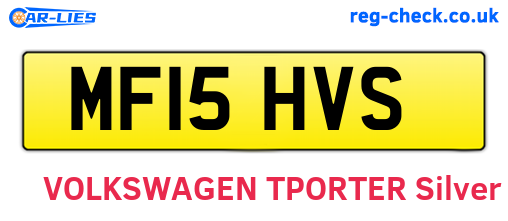MF15HVS are the vehicle registration plates.