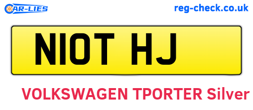 N10THJ are the vehicle registration plates.