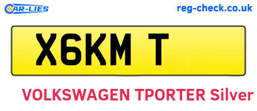 X6KMT are the vehicle registration plates.