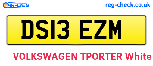 DS13EZM are the vehicle registration plates.