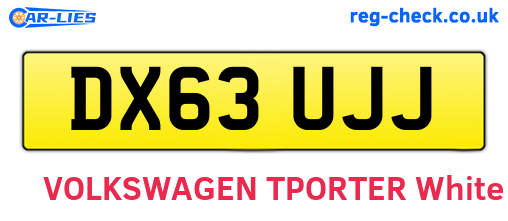 DX63UJJ are the vehicle registration plates.