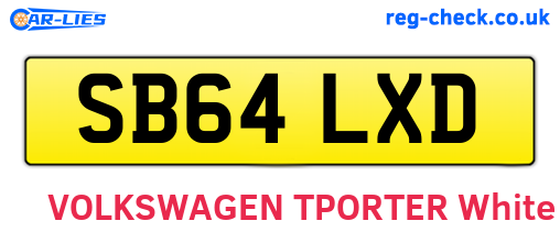 SB64LXD are the vehicle registration plates.