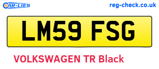 LM59FSG are the vehicle registration plates.