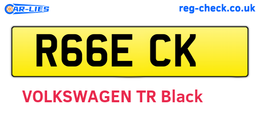 R66ECK are the vehicle registration plates.