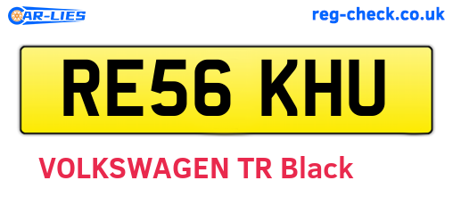 RE56KHU are the vehicle registration plates.