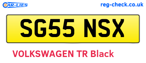 SG55NSX are the vehicle registration plates.