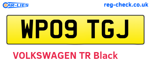 WP09TGJ are the vehicle registration plates.