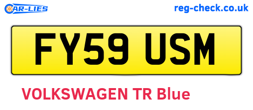 FY59USM are the vehicle registration plates.
