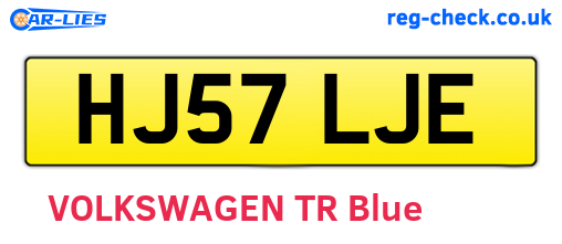 HJ57LJE are the vehicle registration plates.