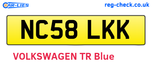 NC58LKK are the vehicle registration plates.