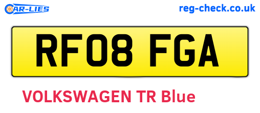 RF08FGA are the vehicle registration plates.
