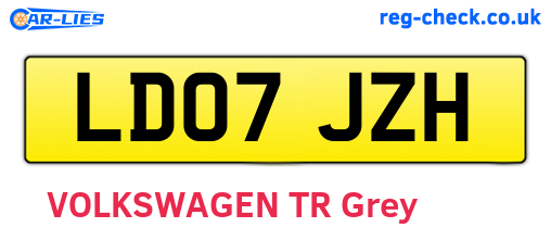LD07JZH are the vehicle registration plates.