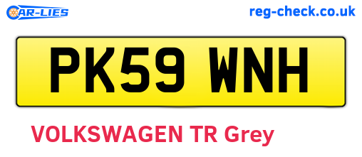 PK59WNH are the vehicle registration plates.