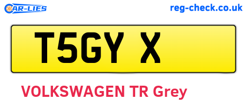 T5GYX are the vehicle registration plates.