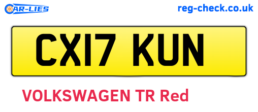 CX17KUN are the vehicle registration plates.