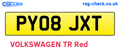 PY08JXT are the vehicle registration plates.