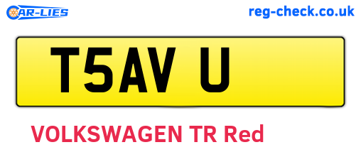 T5AVU are the vehicle registration plates.