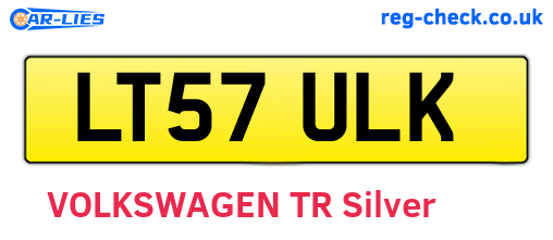 LT57ULK are the vehicle registration plates.