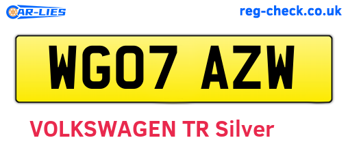 WG07AZW are the vehicle registration plates.