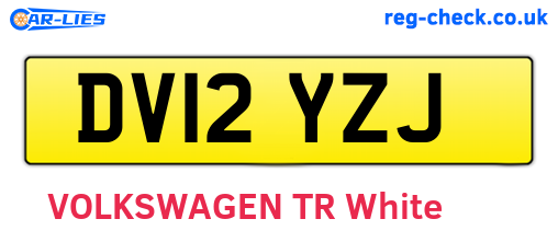 DV12YZJ are the vehicle registration plates.