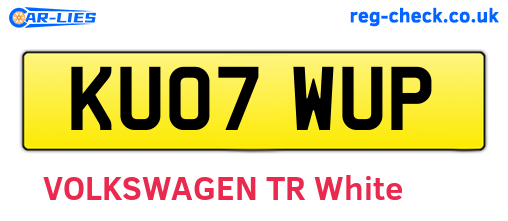 KU07WUP are the vehicle registration plates.