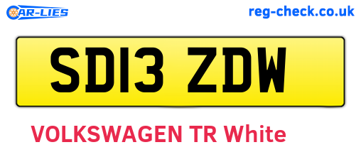 SD13ZDW are the vehicle registration plates.