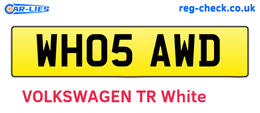 WH05AWD are the vehicle registration plates.