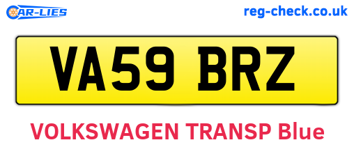 VA59BRZ are the vehicle registration plates.
