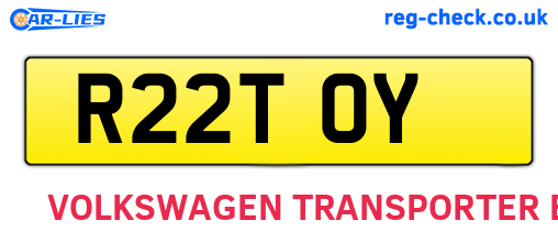 R22TOY are the vehicle registration plates.