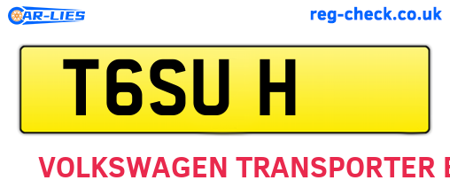 T6SUH are the vehicle registration plates.