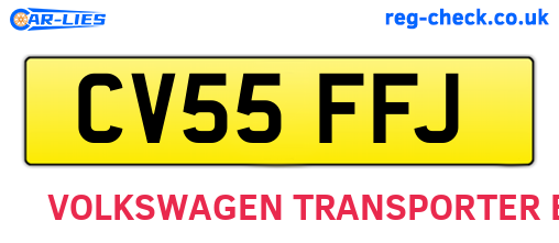CV55FFJ are the vehicle registration plates.
