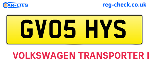 GV05HYS are the vehicle registration plates.