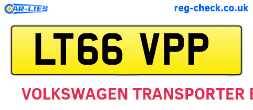 LT66VPP are the vehicle registration plates.