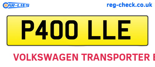 P400LLE are the vehicle registration plates.