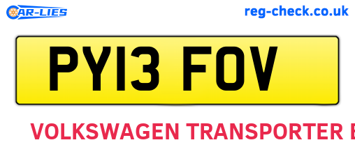 PY13FOV are the vehicle registration plates.
