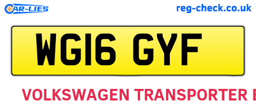 WG16GYF are the vehicle registration plates.