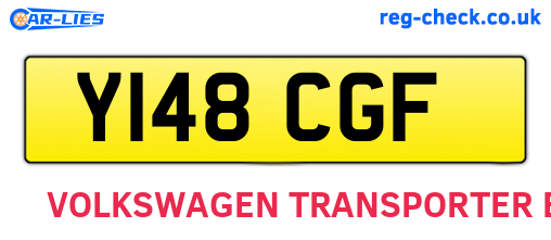 Y148CGF are the vehicle registration plates.