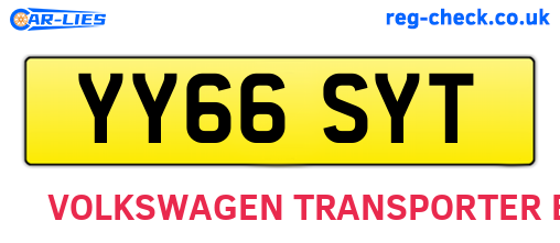 YY66SYT are the vehicle registration plates.