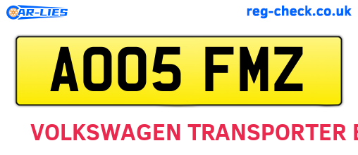 AO05FMZ are the vehicle registration plates.