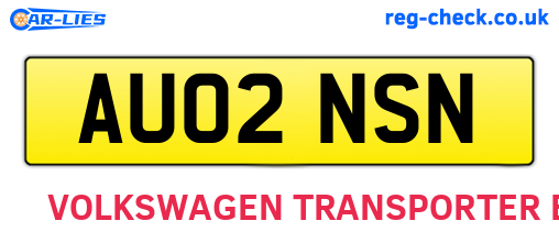 AU02NSN are the vehicle registration plates.