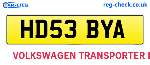 HD53BYA are the vehicle registration plates.