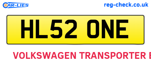 HL52ONE are the vehicle registration plates.
