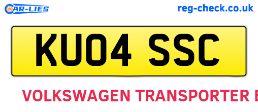 KU04SSC are the vehicle registration plates.