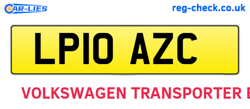 LP10AZC are the vehicle registration plates.