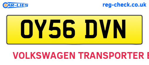 OY56DVN are the vehicle registration plates.