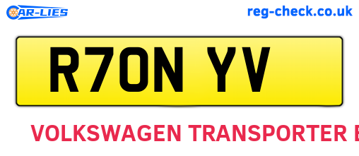 R70NYV are the vehicle registration plates.